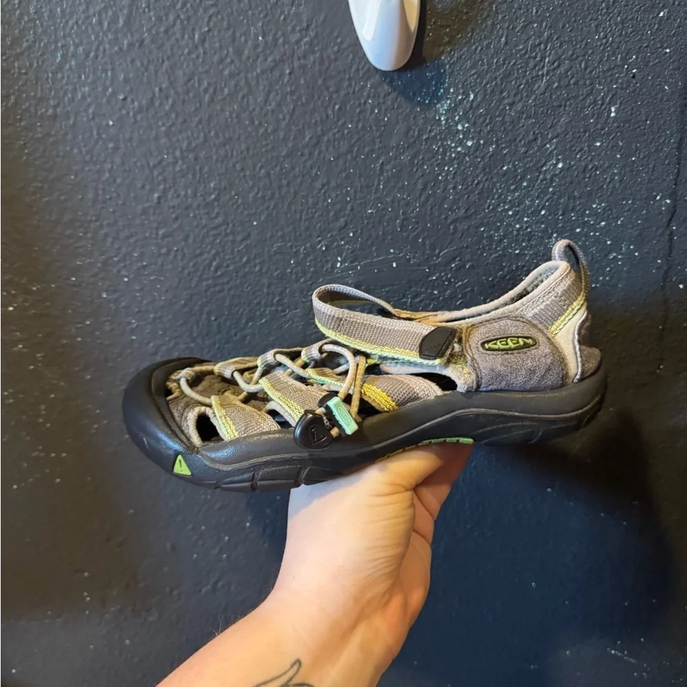 Kids Keen Outdoor Waterproof Adventure Sandals - Gray, Green and Black
